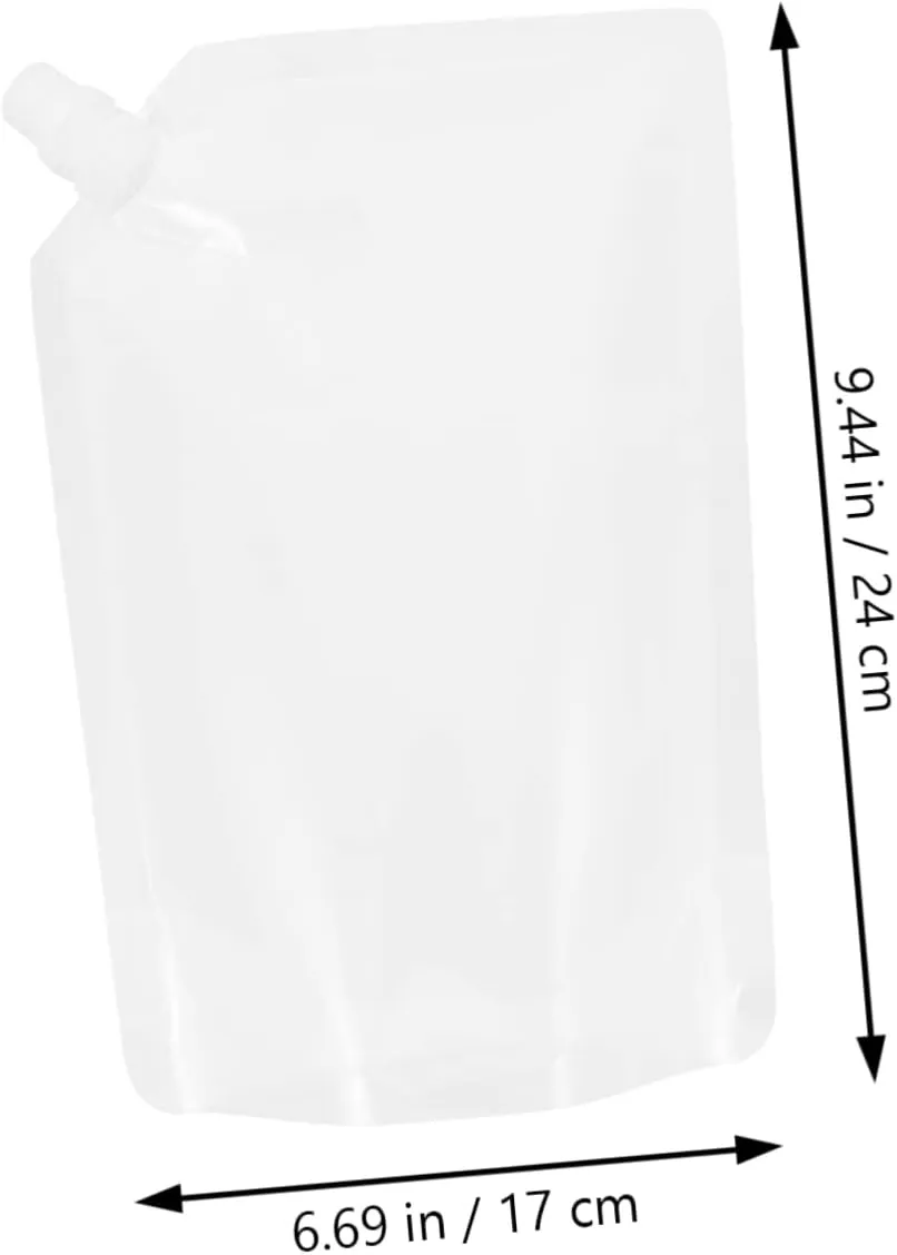 1 Pack Pet Plastic Liquor Bags Juice Drink Pouches Straw Leakproof for Parties Travel Everyday Use