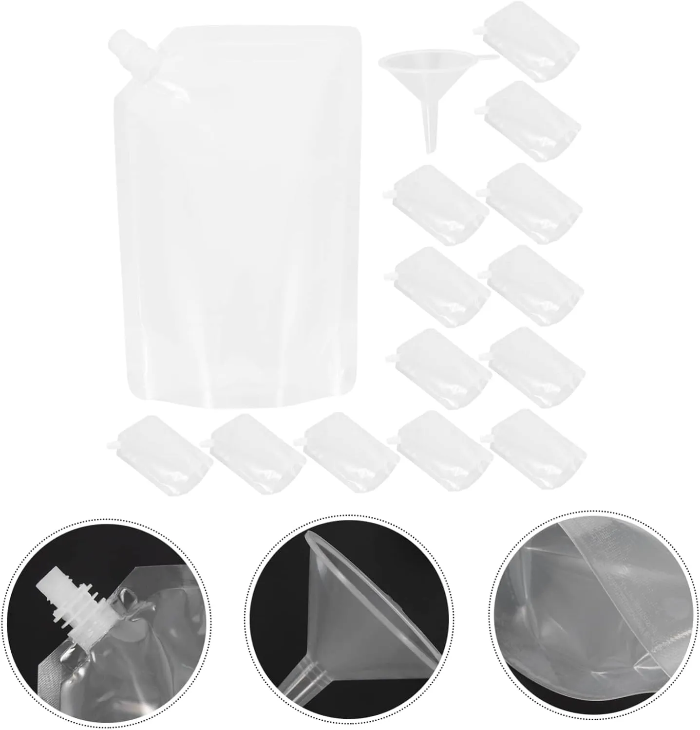 1 Pack Pet Plastic Liquor Bags Juice Drink Pouches Straw Leakproof for Parties Travel Everyday Use