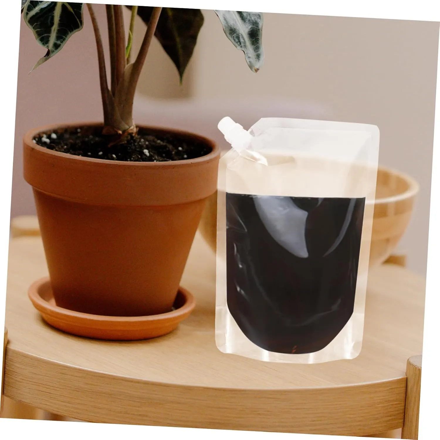 1 Pack Pet Plastic Liquor Bags Juice Drink Pouches Straw Leakproof for Parties Travel Everyday Use