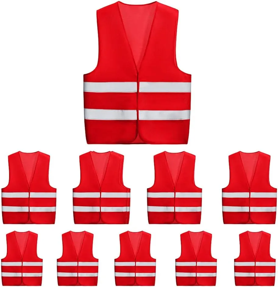 10 Pack Mount Marter Safety Reflective Vest for Outdoor Operator and Sportsmen