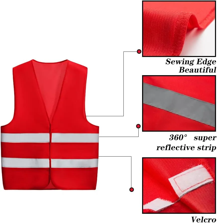 10 Pack Mount Marter Safety Reflective Vest for Outdoor Operator and Sportsmen