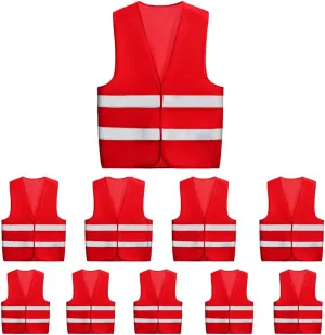 10 Pack Mount Marter Safety Reflective Vest for Outdoor Operator and Sportsmen