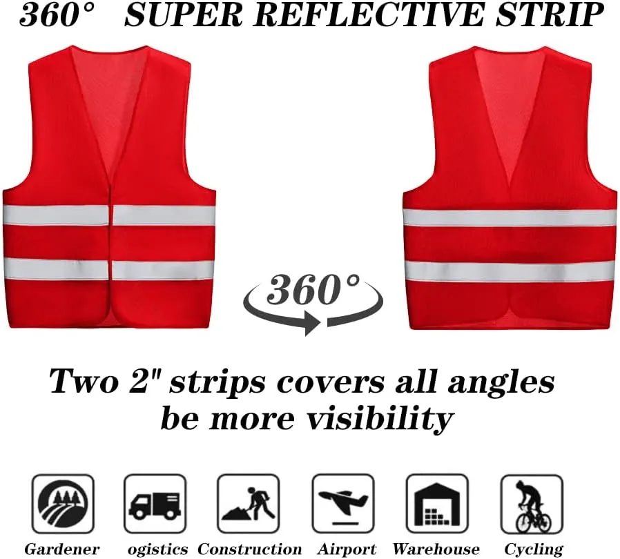 10 Pack Mount Marter Safety Reflective Vest for Outdoor Operator and Sportsmen