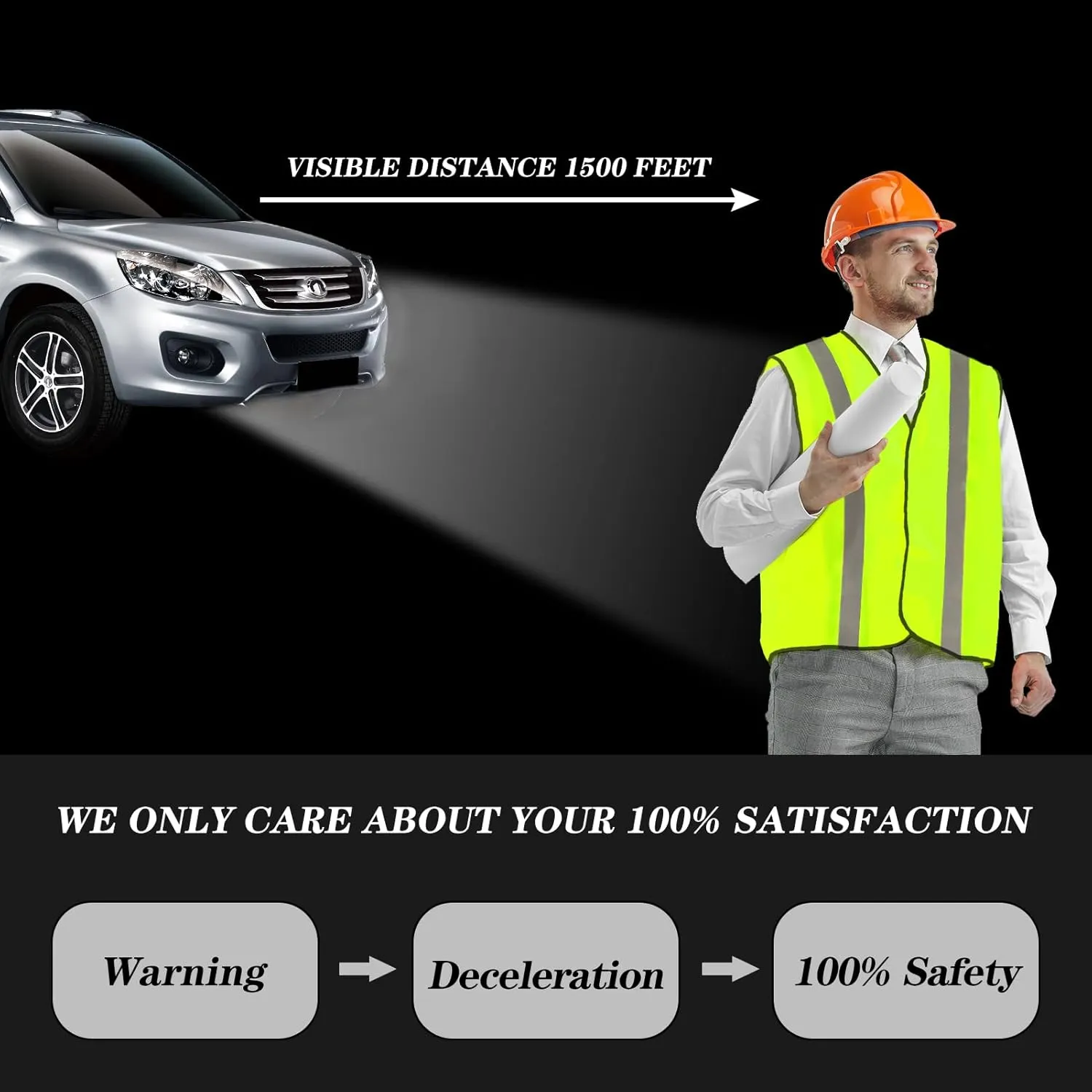 10 Pack Mount Marter Safety Reflective Vest for Outdoor Operator and Sportsmen
