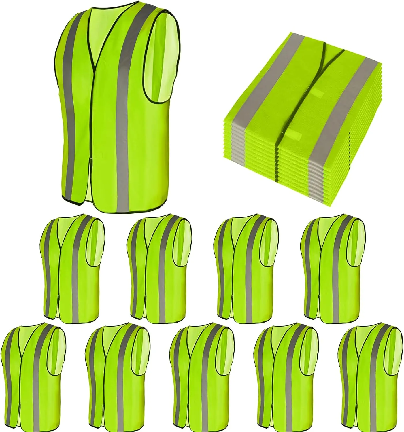 10 Pack Mount Marter Safety Reflective Vest for Outdoor Operator and Sportsmen