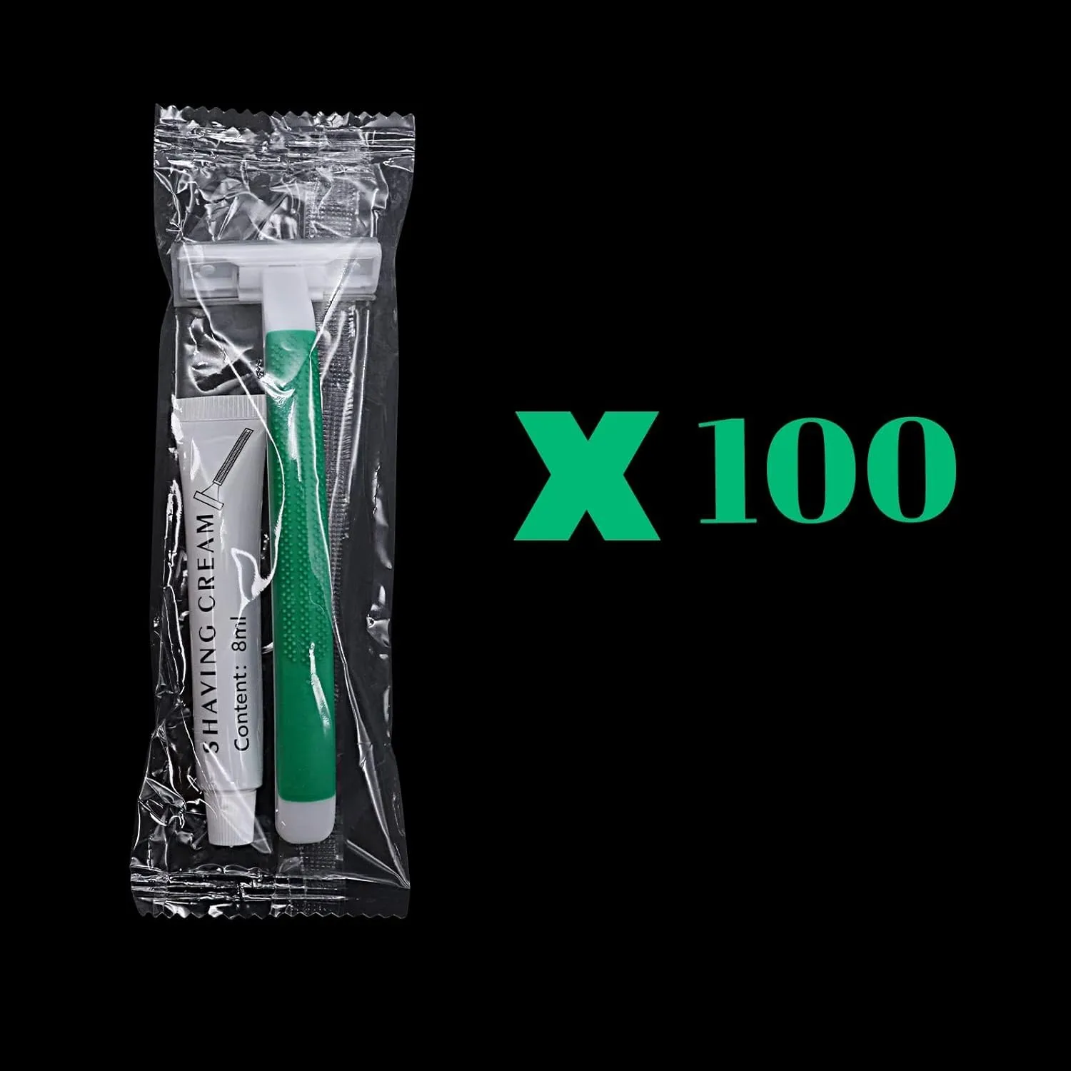 (100 Pack) Kheoxusa Twin Blade Disposable Razors,2 Blade Disposable Razor,Two Blade Disposable Razors,Double Blade Disposable Razors Individually Wrapped for Men,Women,Airbnb,Tattoo,Travel-White Green