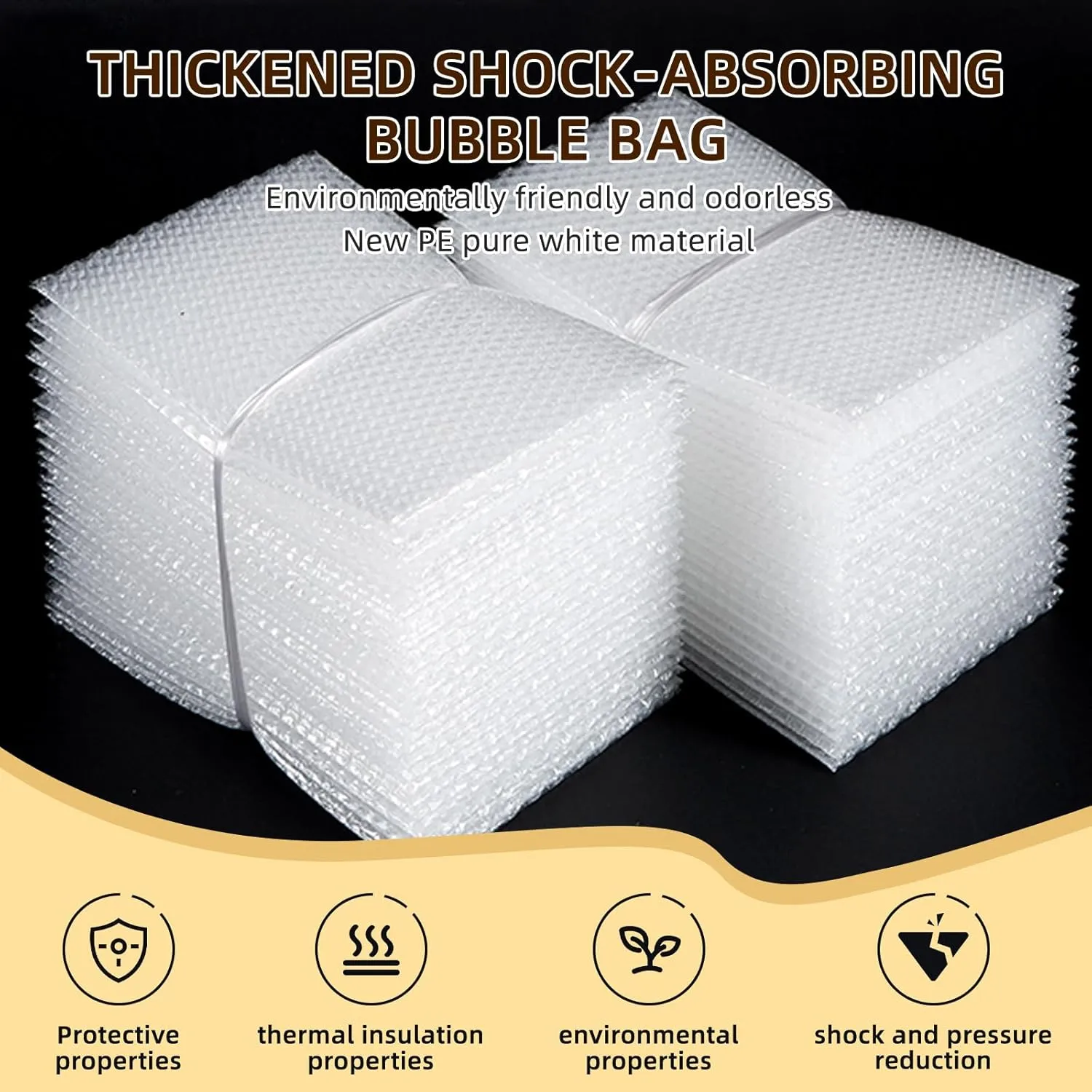 100pcs Bubble Pouches Wrap, 6'' x10'' Clear Bubble Pouch Bags for Fragile, Double Walled Moving Supplies Bubble Out Bags for Storage Wrapping, Dishes China Plates, Shipping and Packing