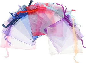100pcs Drawstring Pouches Jewelry Bags Mesh Small Pouches for Baskets Wedding Favors
