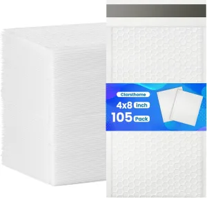 105 Pack Bubble Mailers 4x8inch Padded Envelopes Thin Mailing Envelopes Waterproof Bubble Opaque Padded Mailers Self Seal Adhesive Shipping Bags for Mailing Jewelry Makeup Small Business