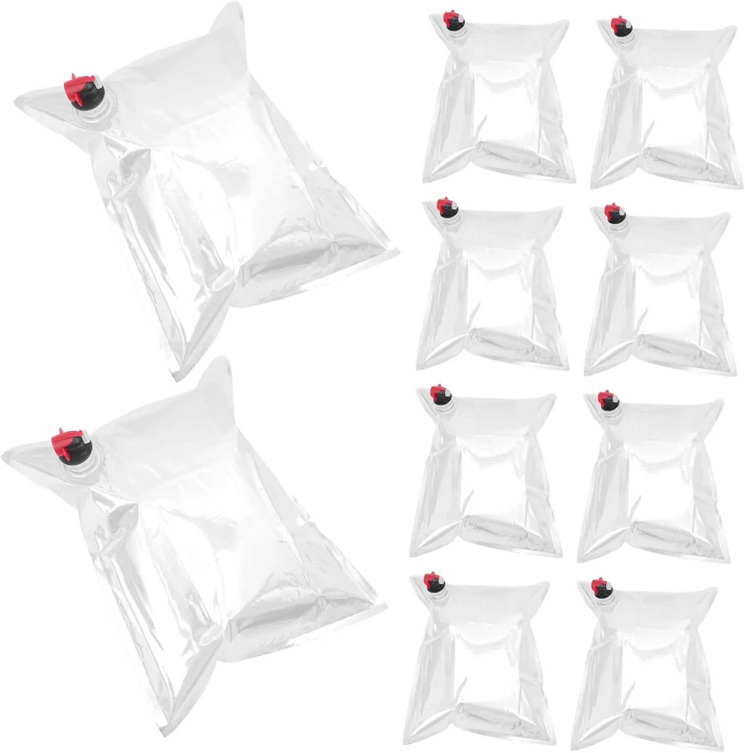 10Pcs Portable Wine Bladders with Spout Reusable Drink Bags for Wine Juice and Beverages for Travel and Outdoor Activities