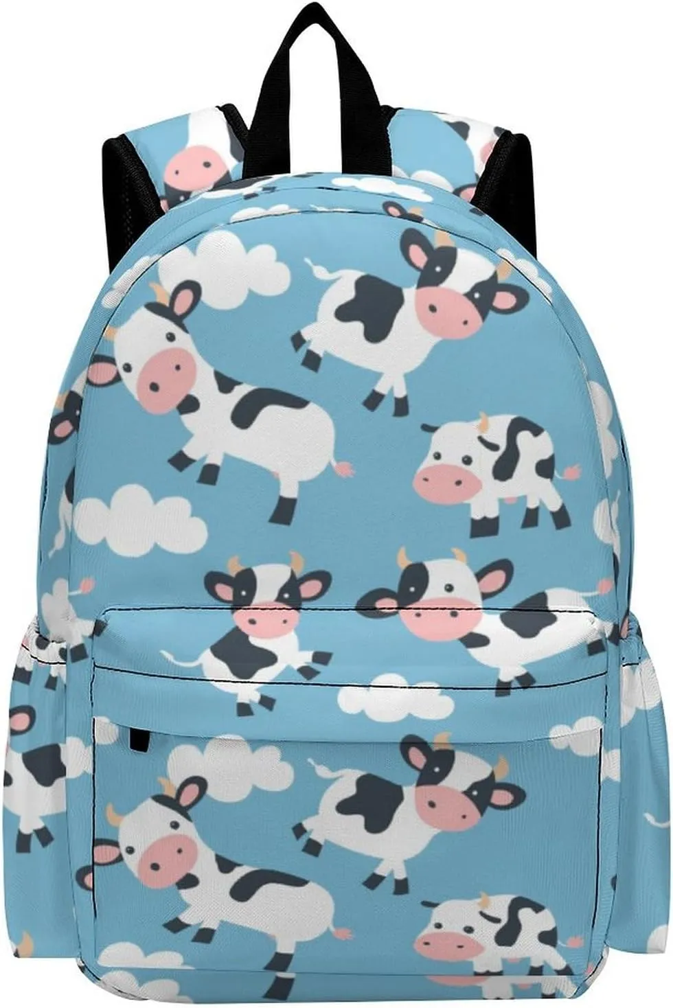 16 Inch Backpack Clouds Cute Cow Laptop Backpack School Bookbag Shoulder Bag Casual Daypack