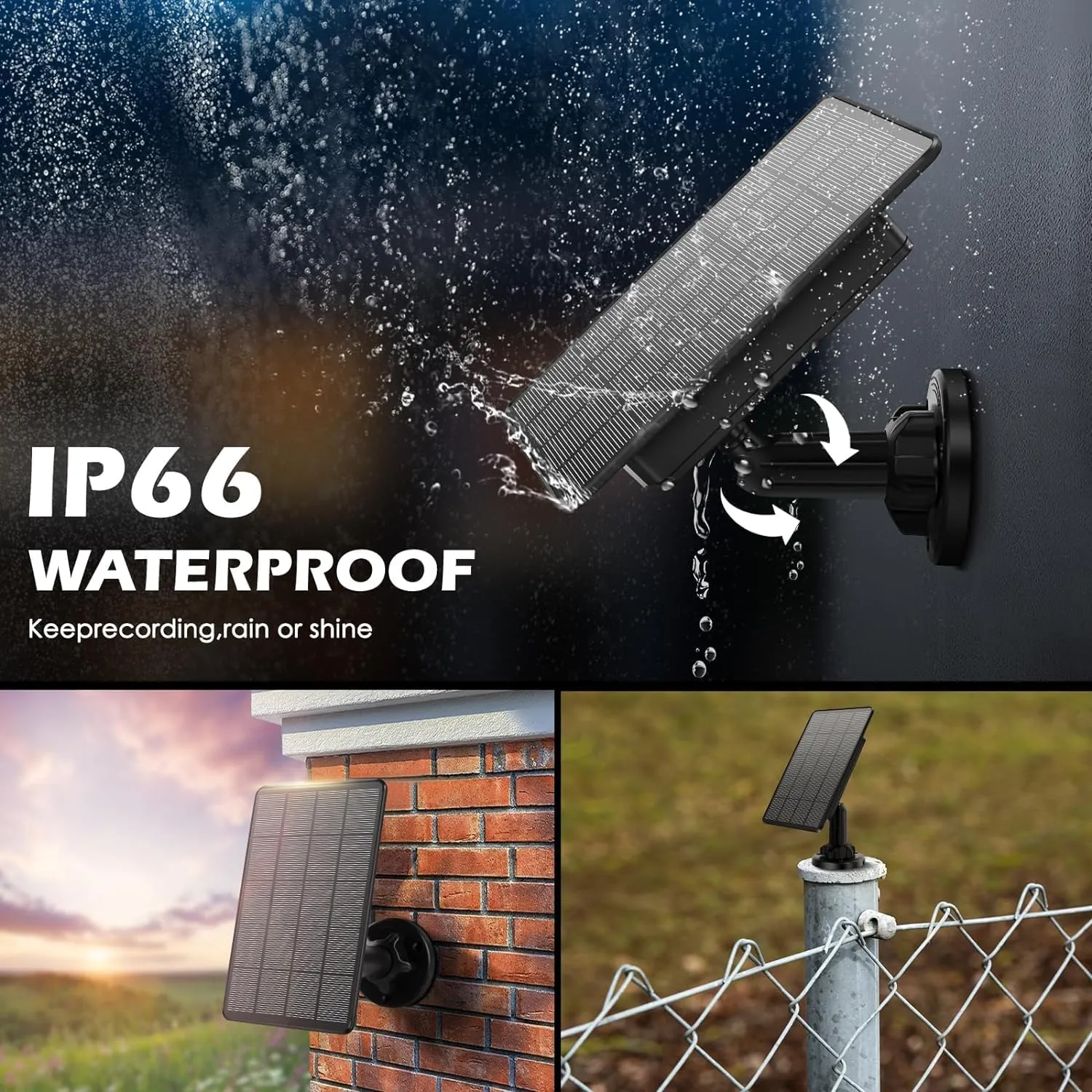 1Pack Trail Cameras Solar Panel 12V/1A 6V/2A with Build-in 4000mAh Rechargeable Lithium Battery IP66 Waterproof Hunting Accessory Compatible with Hunting Game Cameras or Deer Feeder