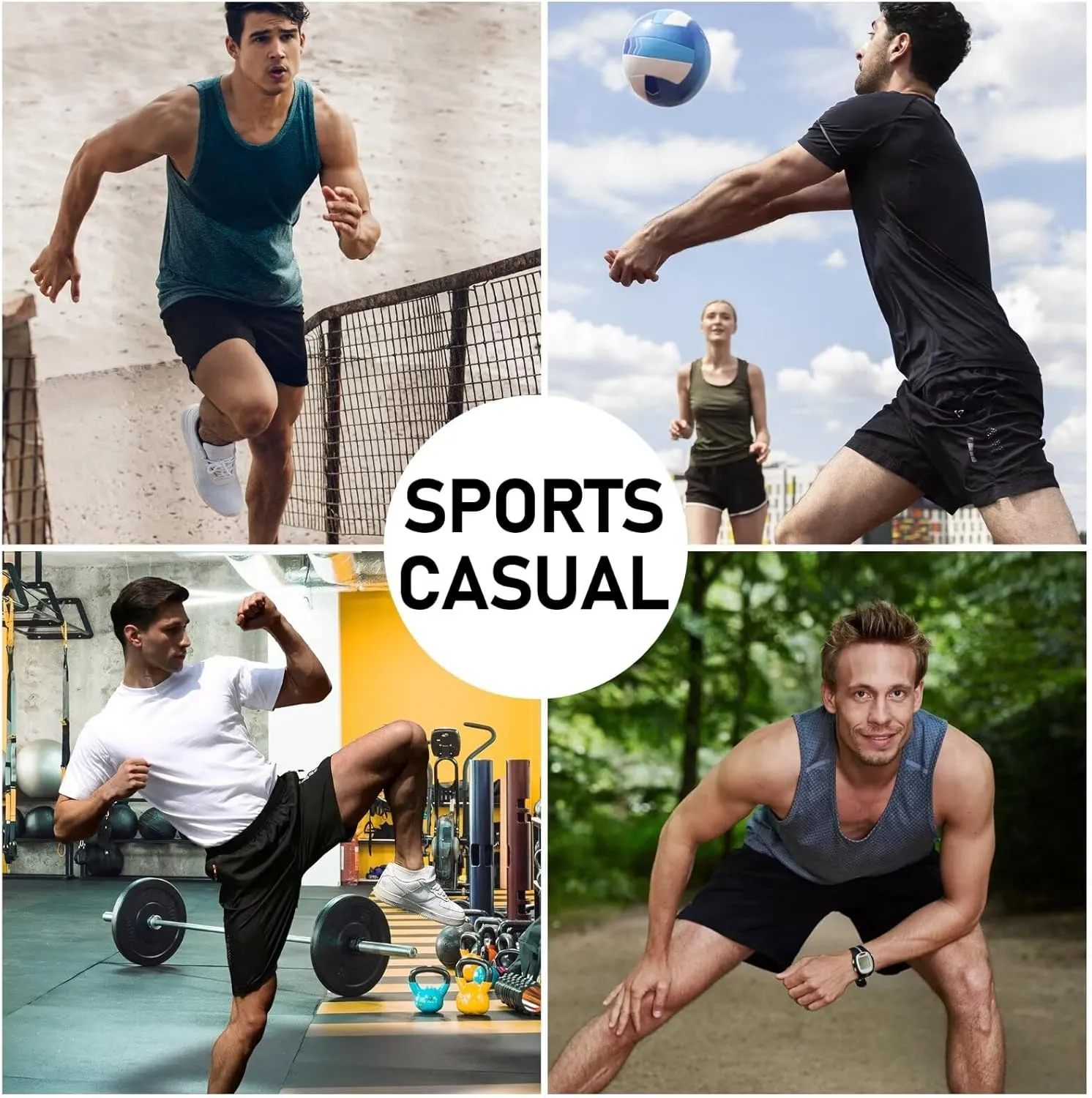 2 Pack Mens Athletic Shorts Quick Dry 7 Inch Running Shorts Breathable Mesh Gym Workout Shorts with Zipper Pockets