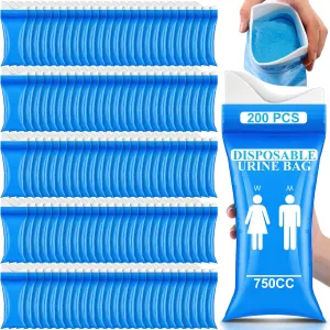200 Pcs Disposable Urine Bag 700 ml Pee Bags for Travel for Women/Men Camping Pee Bags Bulk Unisex Emergency Urine Bag Vomit Bags, Toilet Traffic Jam Pregnant, Patient Portable