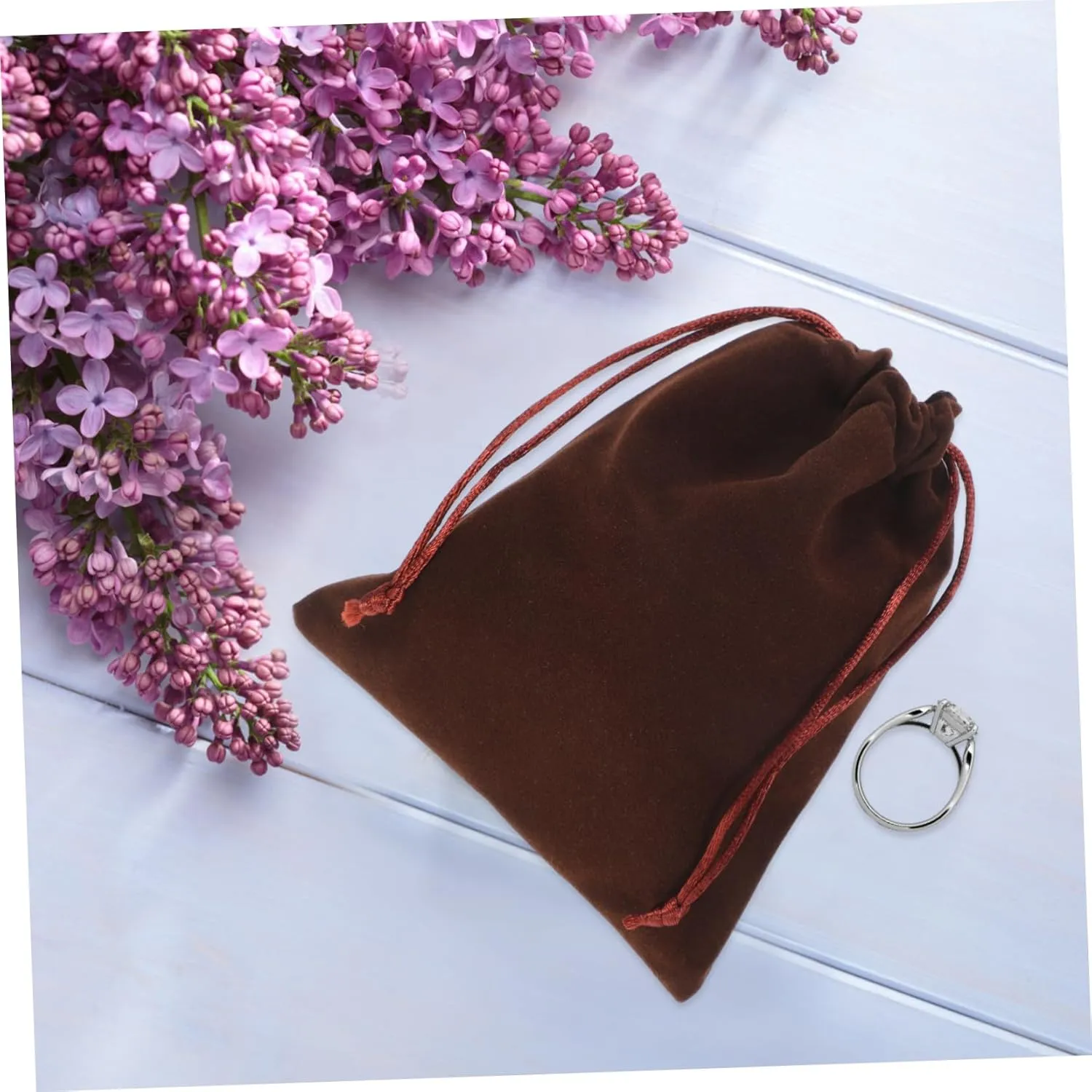 20pcs Drawstring Jewelry Storage Bag Chic Plush Pouches for Rings Earrings and Necklaces Soft Lightweight present Bags for Party Favors Travel and Special Occasions