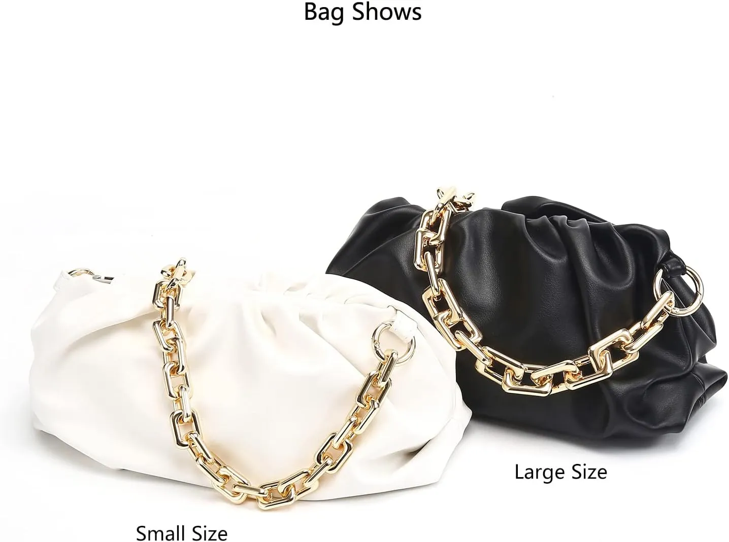 22.5 Inch Gorgeous Heavy Metal Bag Chain Purse Handle Shoulder Straps Replacement (Light Gold, Large)