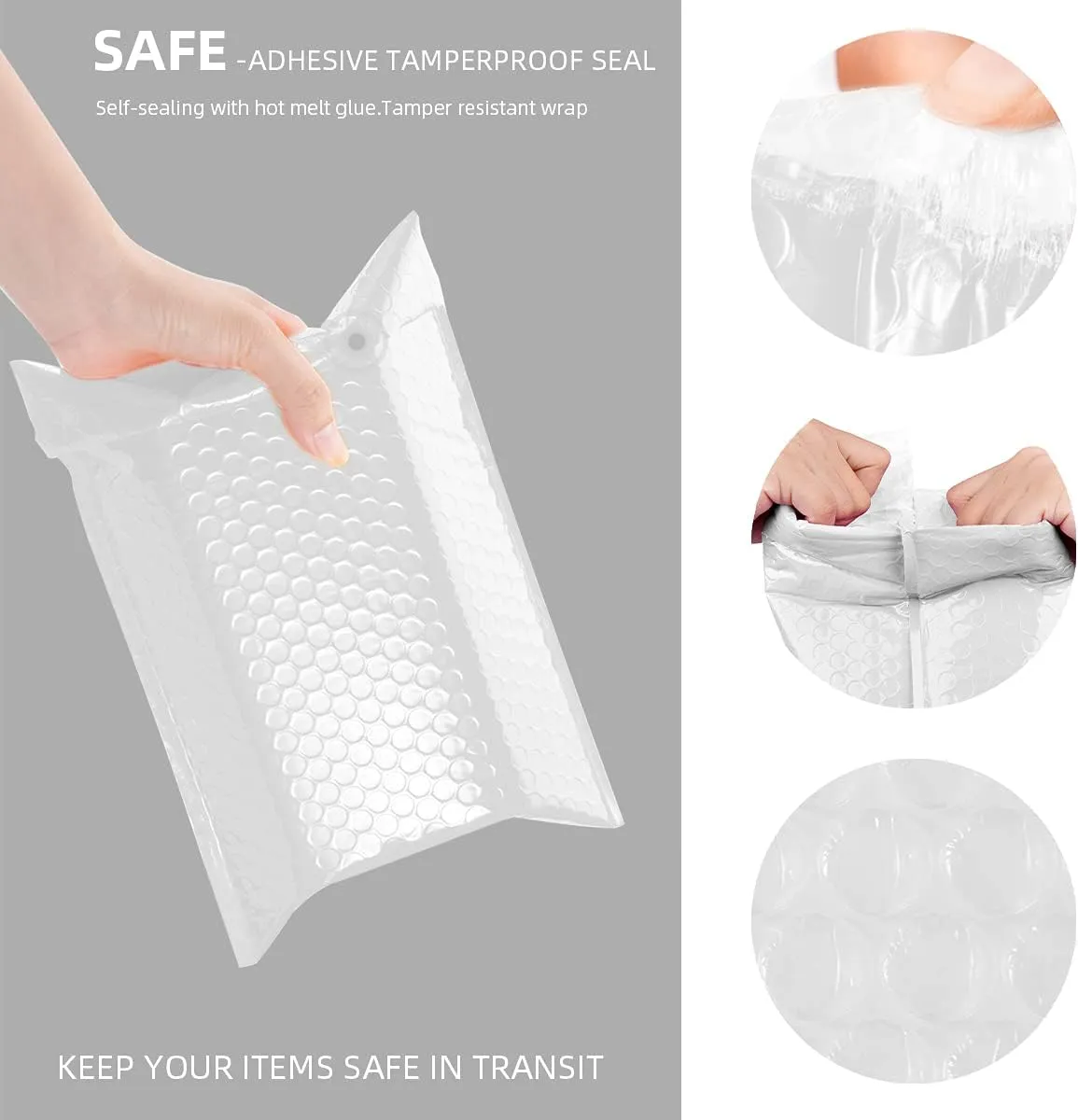 25 Pack TONESPAC #5 10.5x16 Poly Bubble Mailers Padded Envelopes Retailer Shipping Bags with Waterproof Self Seal Strip White Book Mailers
