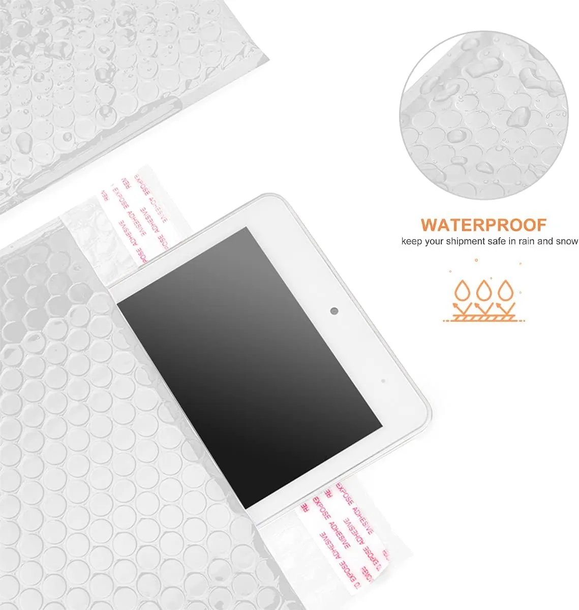 25 Pack TONESPAC #5 10.5x16 Poly Bubble Mailers Padded Envelopes Retailer Shipping Bags with Waterproof Self Seal Strip White Book Mailers