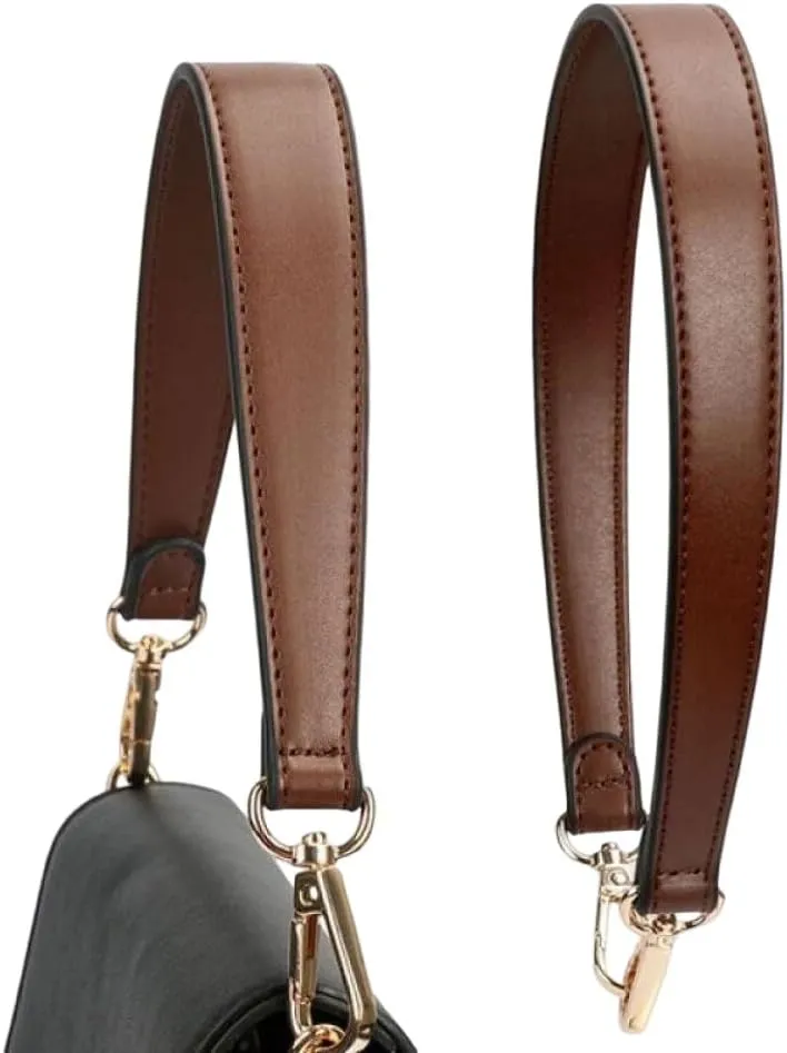 2Pack Genuine Leather Purse Strap Sewing Canvas Replacement Handbag Shoulder Bag PU Handle Strap for Cross Body Bag Purse (D)