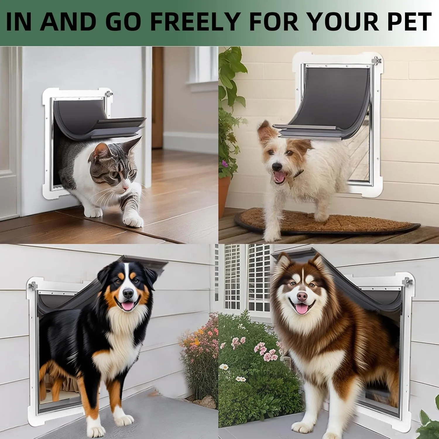 3-Flap Large Dog Door Replacement Flap with Screws, Compatible with PetSafe Freedom Doggie Doors PAC11-11039, 10 1/8" X 16 7/8", Pet Door Replacement Flap for Extreme Weather Resistance(-20 to 120°F)
