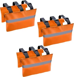 3 Pack RV Sewer Weight Bags, RV Hose Fastening Device with Reflective Strip, Sewer Hose Support with Zipper to Reduce Accidental Spillage & Prevent Waste Lines from Dislodging