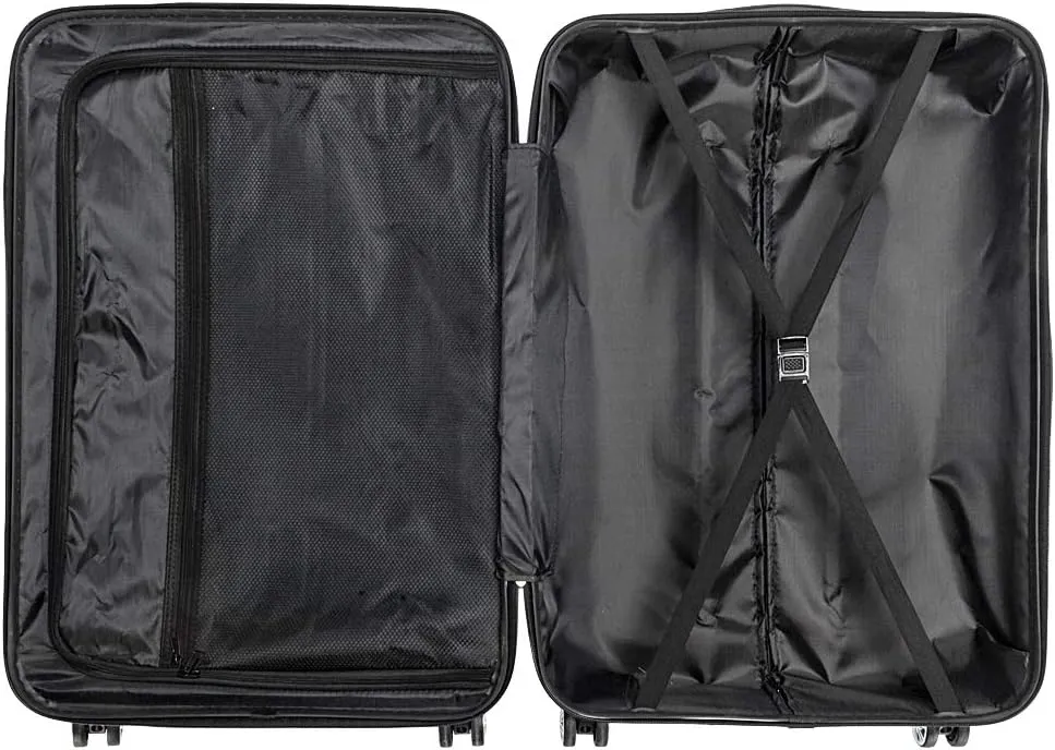 3 Piece Luggage Sets Trolley Suitcase with TSA Lock,20 Inch 24 Inch 28 Inch Traveling Storage Luggage Sets with Spinner Wheels,Blue