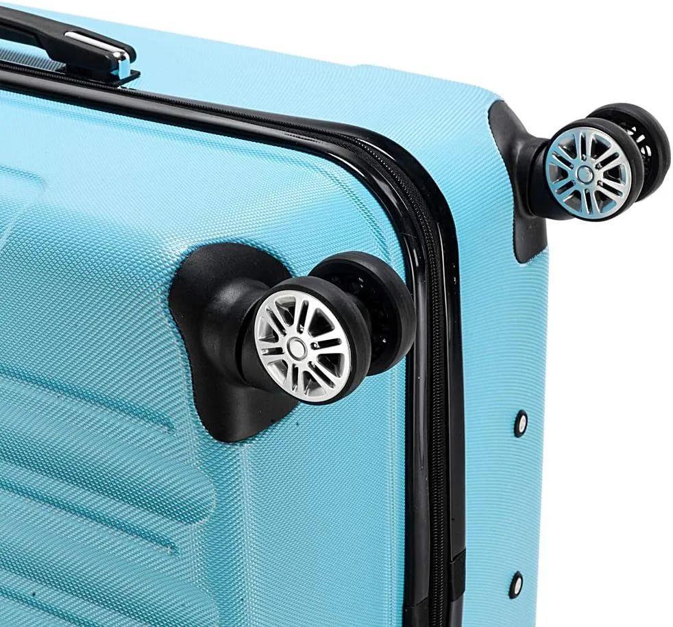 3 Piece Luggage Sets Trolley Suitcase with TSA Lock,20 Inch 24 Inch 28 Inch Traveling Storage Luggage Sets with Spinner Wheels,Blue