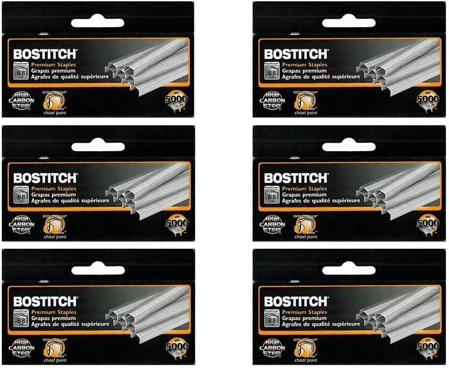 3 x Value Pack of 6 Boxes Stanley Bostitch B8 Powercrown Premium 1/4" Staples (Stcrp21151/4)