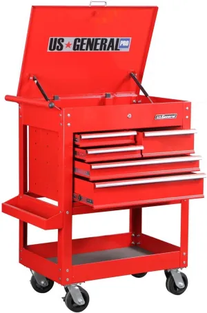 30 in. 5 Drawer 704 lb. Capacity Glossy Red Tool Cart Special