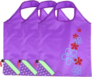 3Pcs Foldable Reusable Shopping Bags Portable Tote Pouches for Groceries Lightweight Storage for Commuting and Daily Use