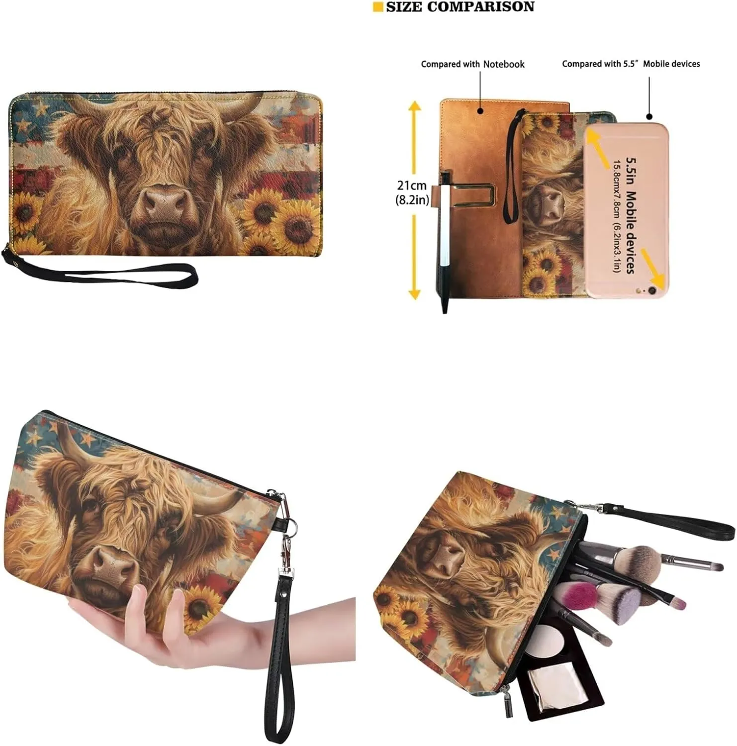 3PCS Tote Bag with Wallet, Purse and Wallet Set for Women Large Top Handle Purse Casual Satchel Handbag