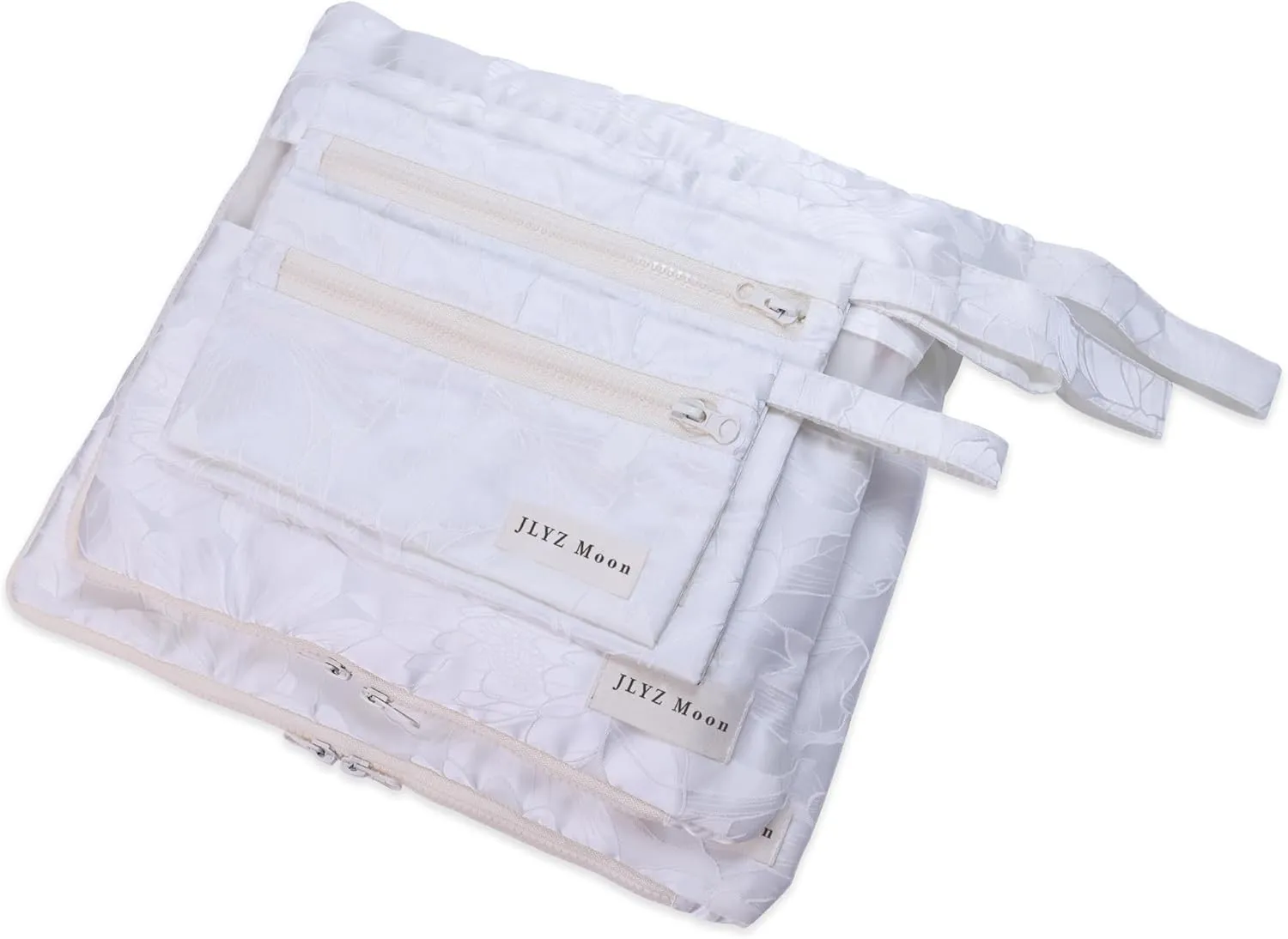4 Set Silky Travel Packing Organizer, Luggage Organizer Bag with Zipper, Soft and Smooth, Lightweight and Foldable, Mini/Small/Medium/Large Sizes, Fit for Daily and Travel Storage (4 Set, Snowflake)