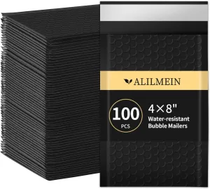 4×8" Inch Bubble Mailers 100 Pack Small Bubble Mailers Waterproof Padded Envelopes Self Seal Adhesive Shipping Bags for Mailing Cards Jewelry Makeup and Small Business Packaging