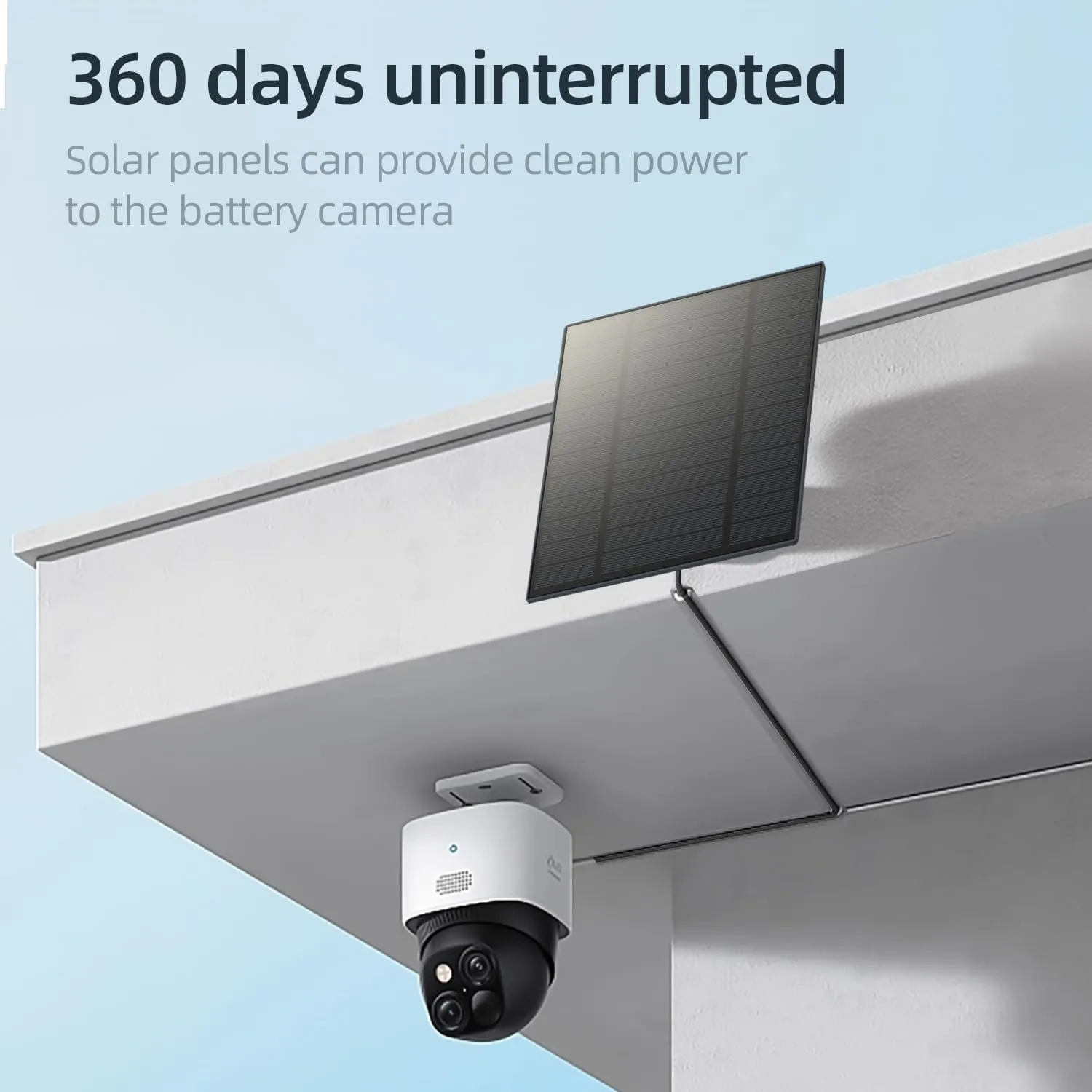 5W Solar Panel for Security Camera, Solar Panel with Micro USB & USB-C Port for DC 5V Outdoor Rechargeable Battery Camera, IP65 Waterproof, 360° Adjustable Security Mount, 9.8ft Cable(Black)