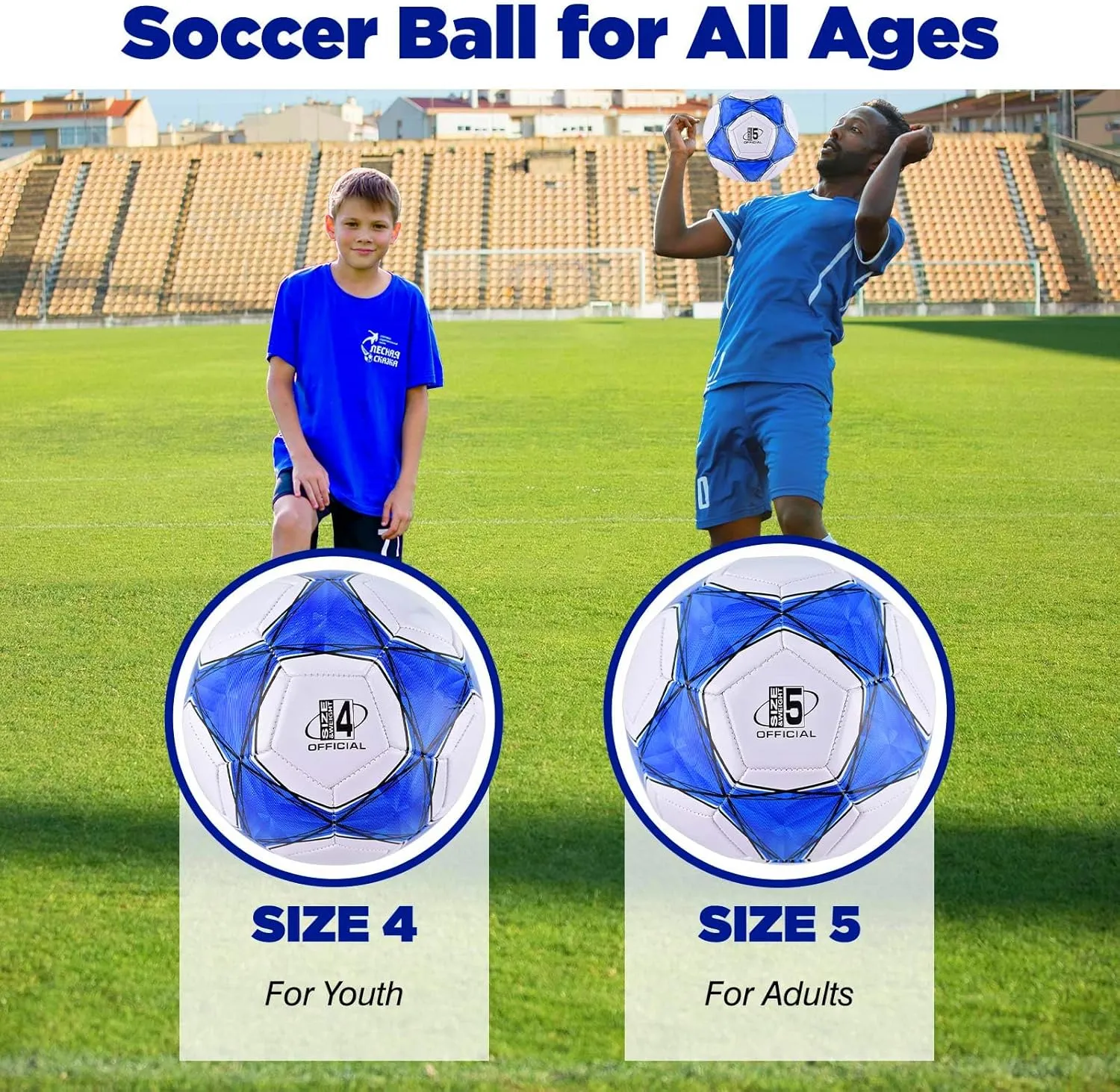 6 Pack Classic deflated Soccer Balls Size 3/4/5 with Pump and Mesh Bag for Indoor Outdoor Lawn Game Training Practice Bulk Sport Gift for Teens Adults