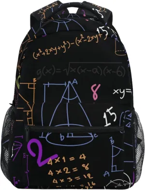 Acpiggto Backpack Daypack Shoulder Bag Hippie Math Formula Diagram Education Blackboard Luggage Bag for Gym Sports Casual Women Men