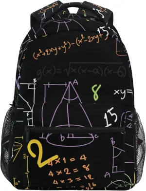 Acpiggto Backpack Daypack Shoulder Bag Hippie Math Formula Diagram Education Blackboard Rucksack Bookbag Boys Girls