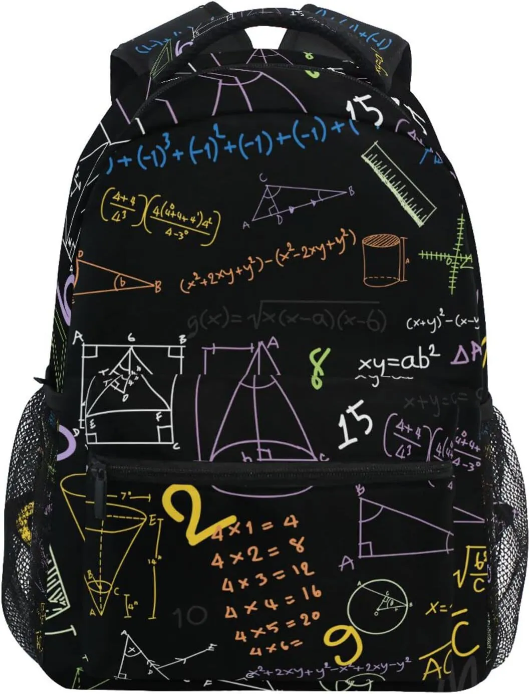 Acpiggto School Backpack Daypack Hippie Math Formula Diagram Education Blackboard Shoulder Bag With Padded Shoulder Strap