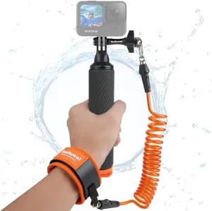 Action Camera Non-Slip Handler Floating Hand Grip Holder Mount   Steel-cored Safety Wrist Strap for GoPro Sony Insta360 Olympus Akaso Underwater Camcorder Diving Surfing Snorkeling Rafting Kayak Scuba