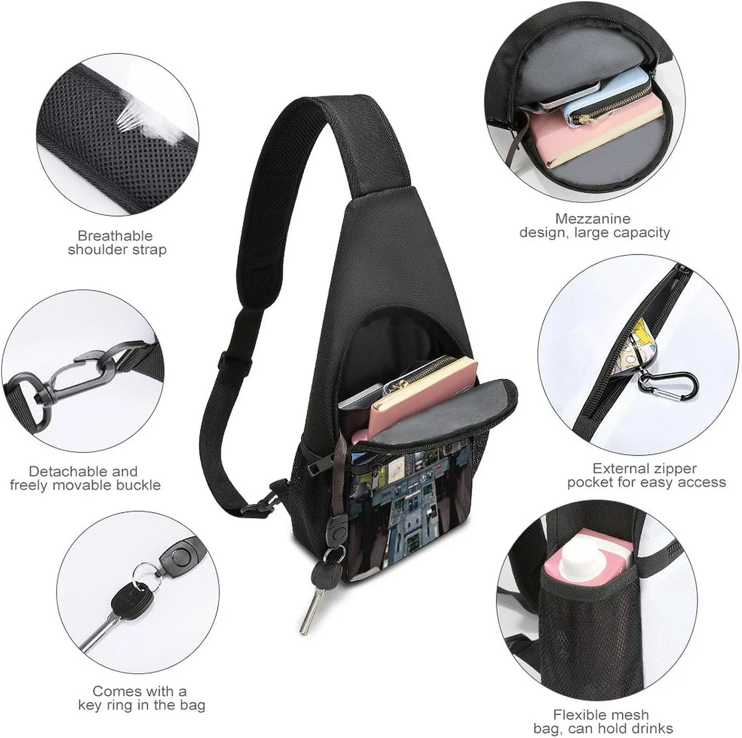 Adjustable Fanny Waist Pack Pouch, Crossbody Durable Runners Bag Wallet for Sports Cycling Gym Hiking Fitness Women Men