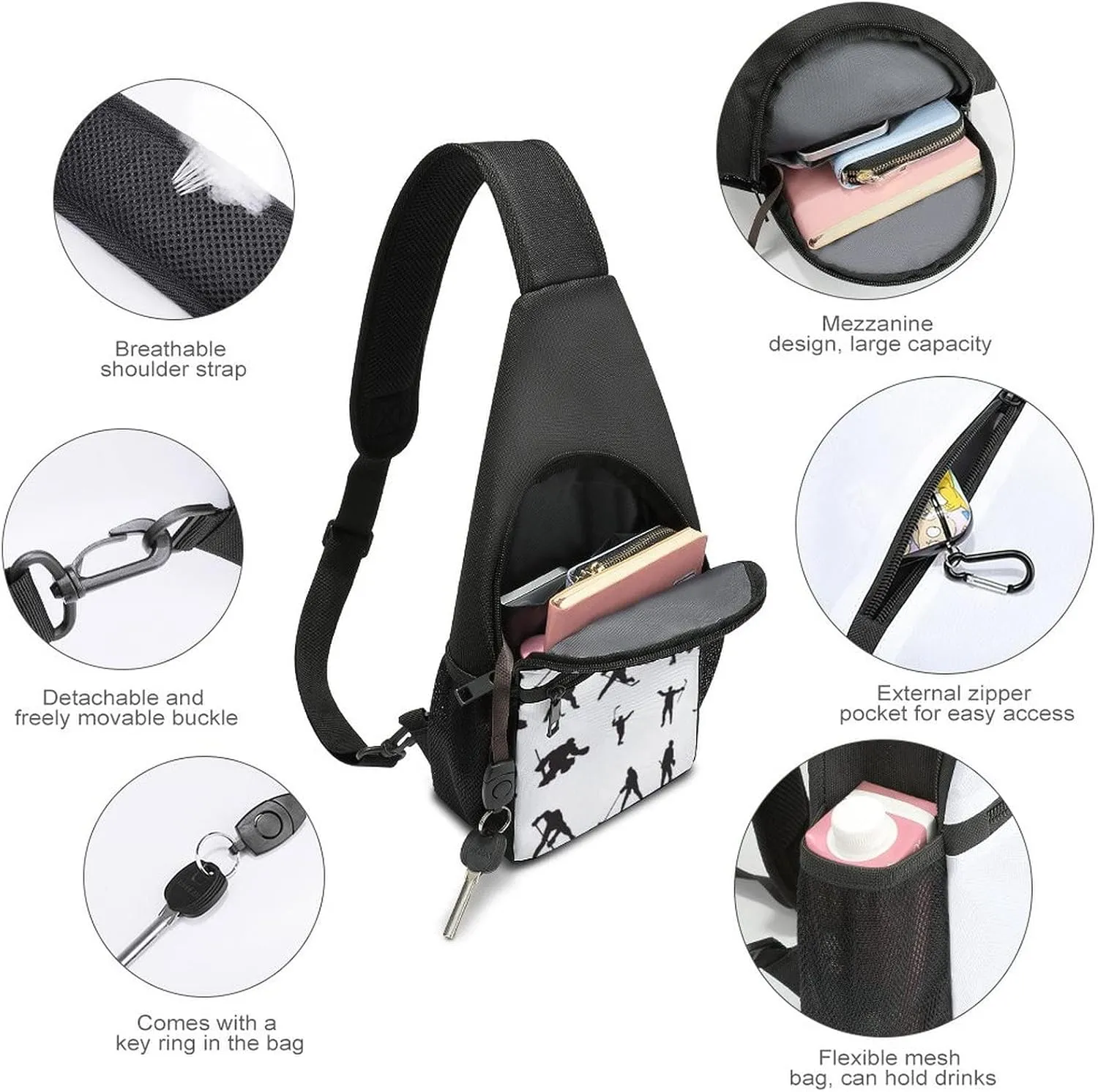 Adjustable Fanny Waist Pack Pouch, Crossbody Durable Runners Bag Wallet for Sports Cycling Gym Hiking Fitness Women Men