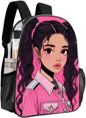African American Black Woman woman Art Rucksack Transparent Anti-Theft Multipurpose Carry On Bag Large Capacity Travel and Sport Backpack Rucksack With Smooth Zippers