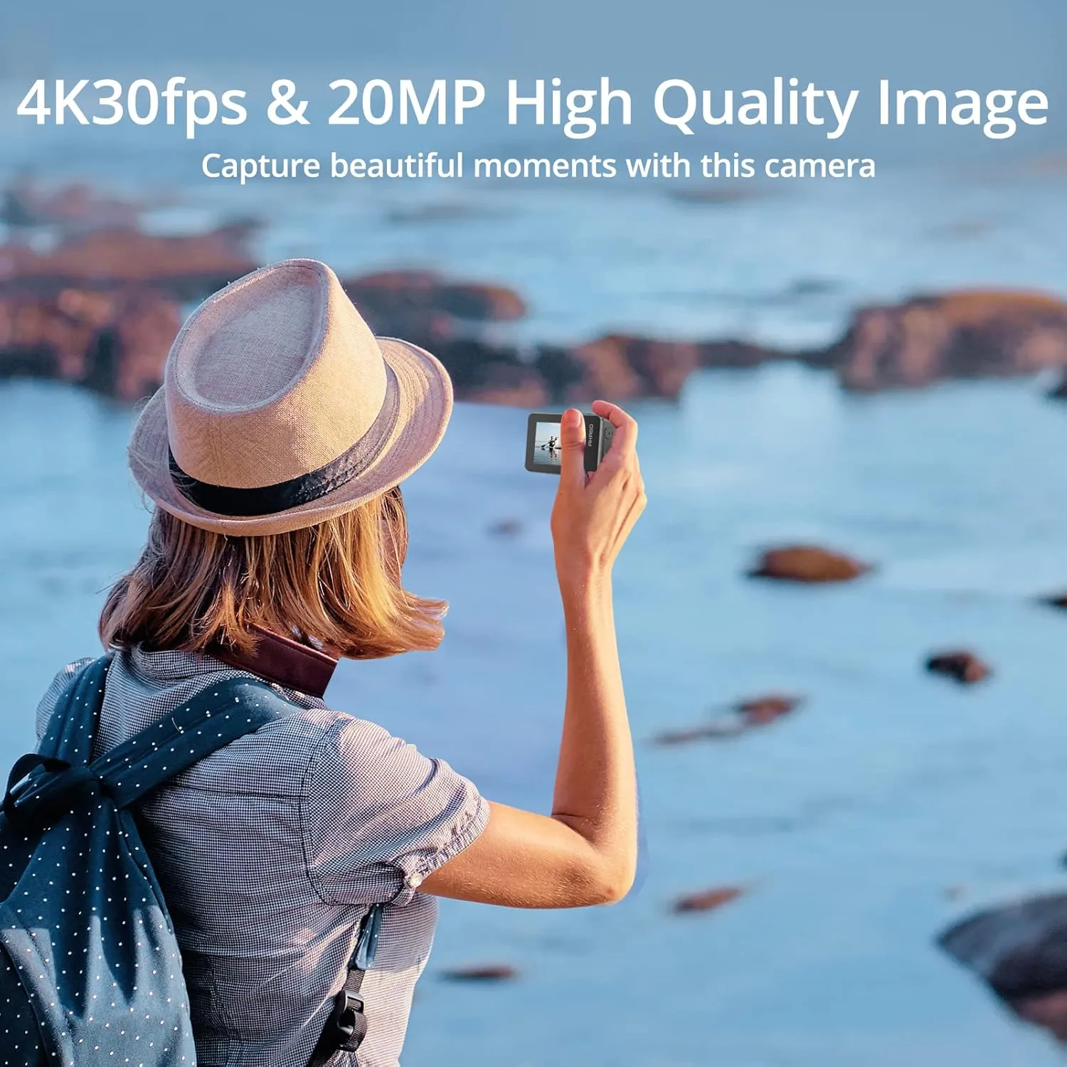 AKASO Brave 7 Action Camera 4K30FPS 20MP with 64GB U3 MicroSDXC Memory Card, Waterproof Camera with Touch Screen IPX8 33FT EIS 2.0 Zoom Support External Mic Voice Control with 2X 1350mAh Batteries