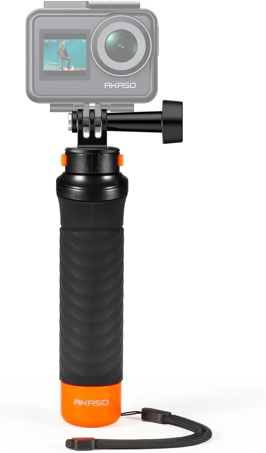 AKASO Waterproof Floating Hand Grip Compatible with AKASO Action Camera EK7000/Brave 4/Brave 7 LE/Brave 7/Gopro Hero 13/12/11/10/ 9/Max/DJI Osmo Action, Handle Mount Accessories for Water Sports