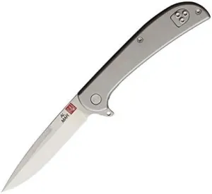 Al Mar AMK4112 Ultralight Hawk Framelock Satin Titanium Folding Pocket Knife