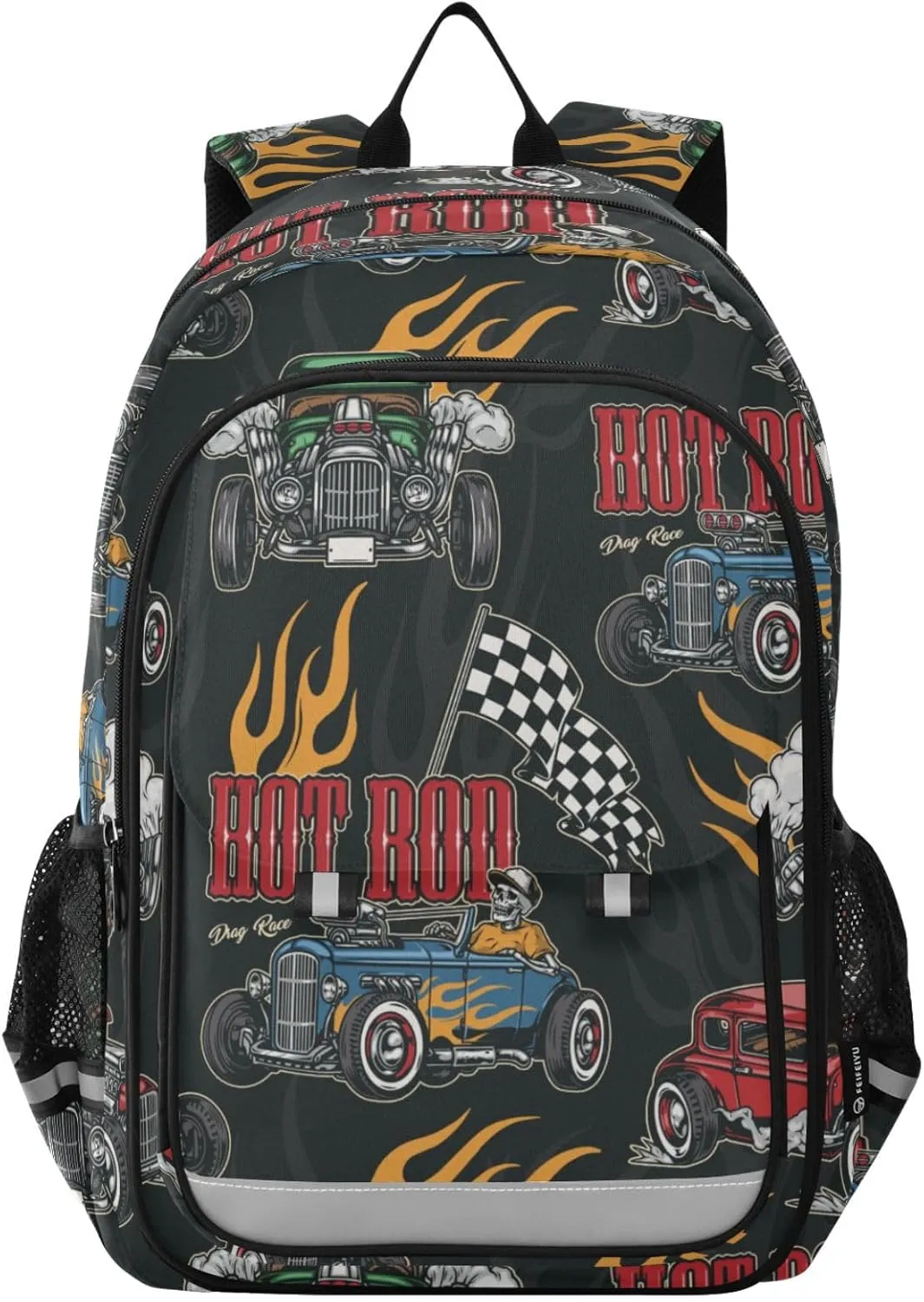 ALAZA Cars Turbocharged Engine Flames Kids Laptop Backpack 17 inch School Bookbag Back Pack Business Computer Bag Casual Daypack