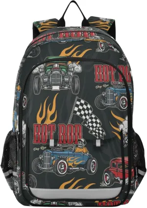 ALAZA Cars Turbocharged Engine Flames Kids Laptop Backpack 17 inch School Bookbag Back Pack Business Computer Bag Casual Daypack