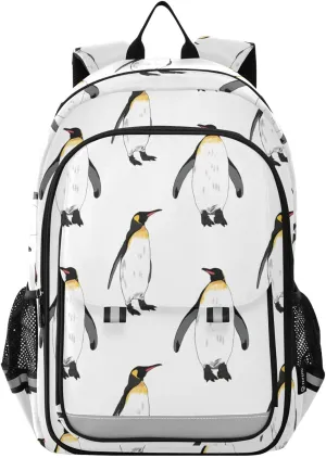 ALAZA Hand Drawn Emperor Penguins Kids Laptop Backpack 17 inch School Bookbag Back Pack Business Computer Bag Casual Daypack