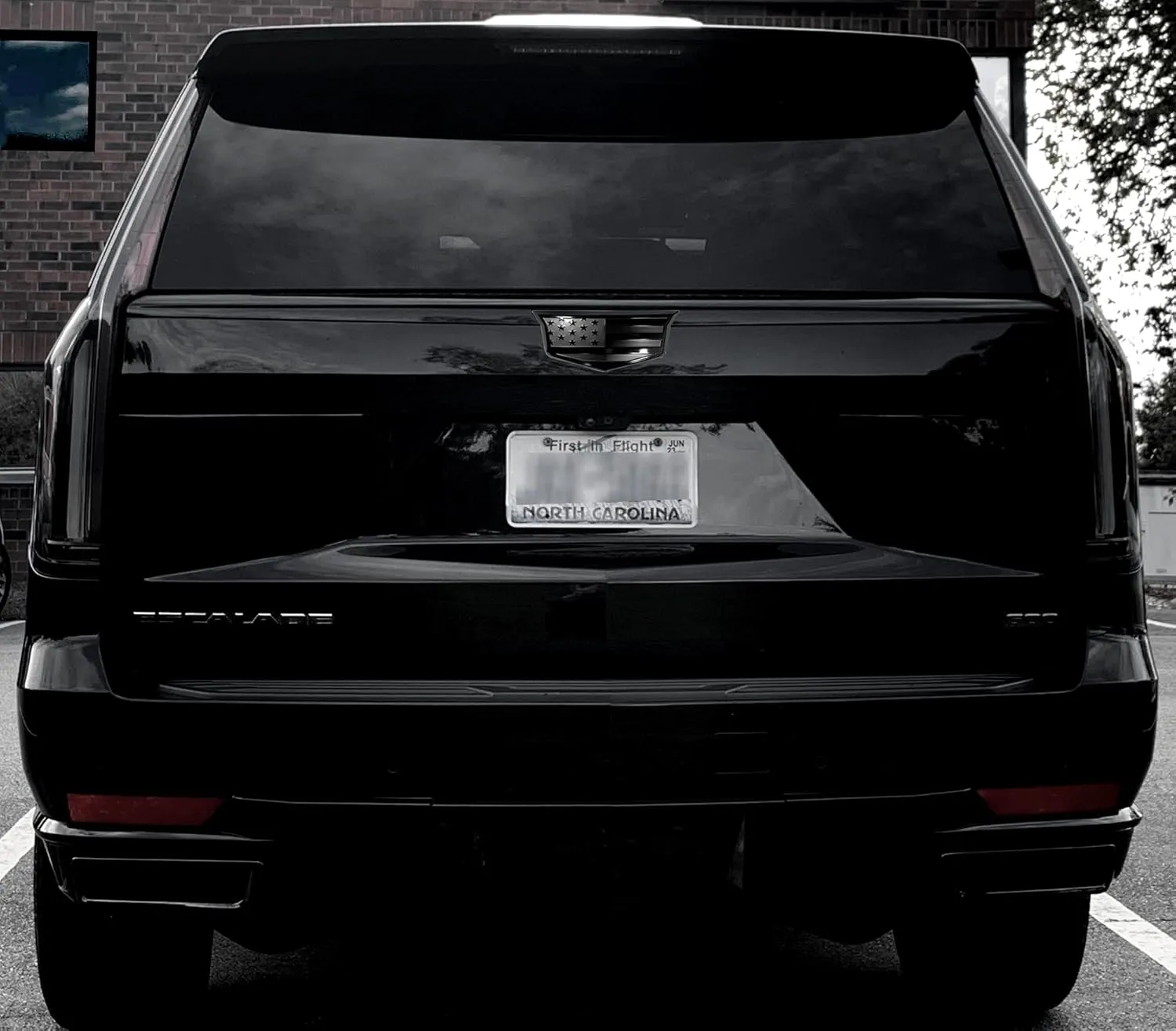 American Black Flag Aluminum Overlay Grill Front Taigate Emblems Set for Escalade 2015-2020