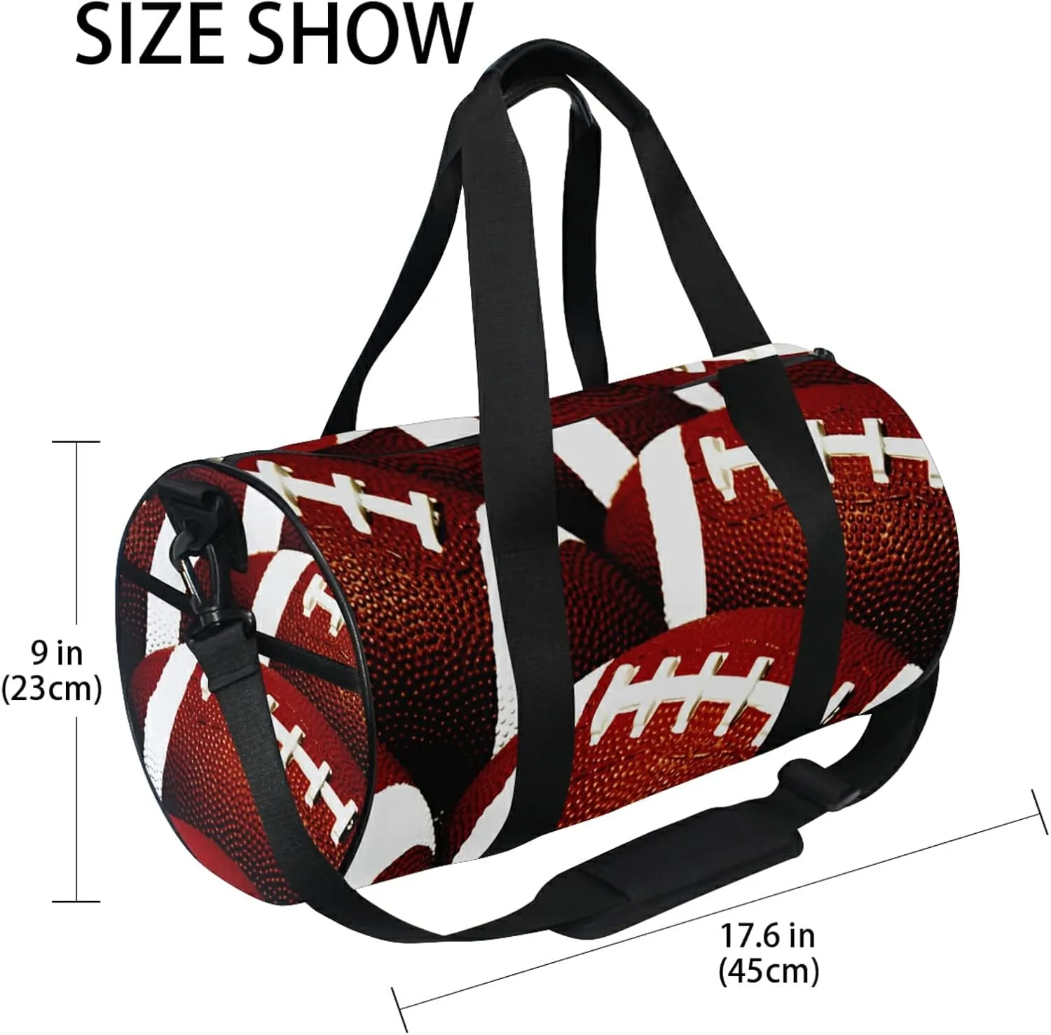 American Football Duffel Bag,Canvas Travel Bag for Gym Sports and Overnight